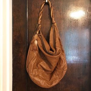 Faux leather slouchy bag